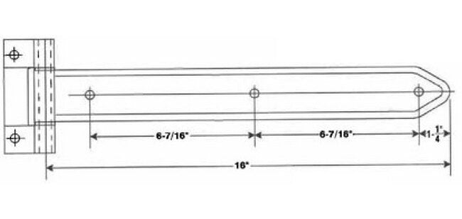 Heavy-Duty Steel Narrow Bracket Side & Rear Door Hinges - Image 2