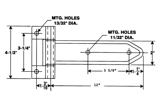 Heavy-Duty 12" Strap Hinge - Image 2