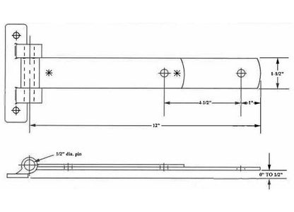 Heavy-Duty 12" Strap Hinge for Trucks and Trailers - Image 2