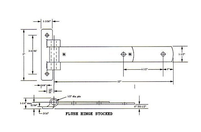 Heavy-Duty 12" Trailer Door Hinge - Image 2