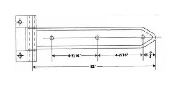 Steel Narrow Bracket Side & Rear Door Hinges - Heavy Duty Embossed Hinges - Image 2