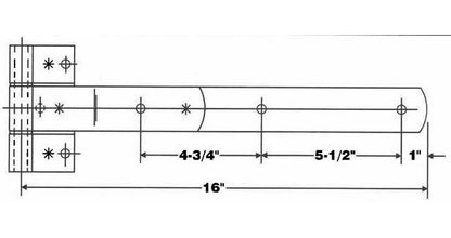 16" Stainless Steel Strap with 1/4" Offset for Rear Truck/Trailer Door Hinges - Image 2