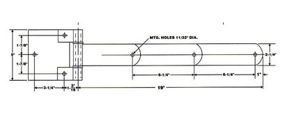 Heavy-Duty 19" Square Corner Hinge - Zinc Plated - Image 3