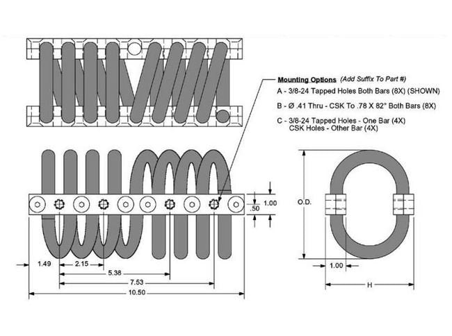 John Evans HM08625 Helical Isolator, 6.5 in O.D. - Image 2