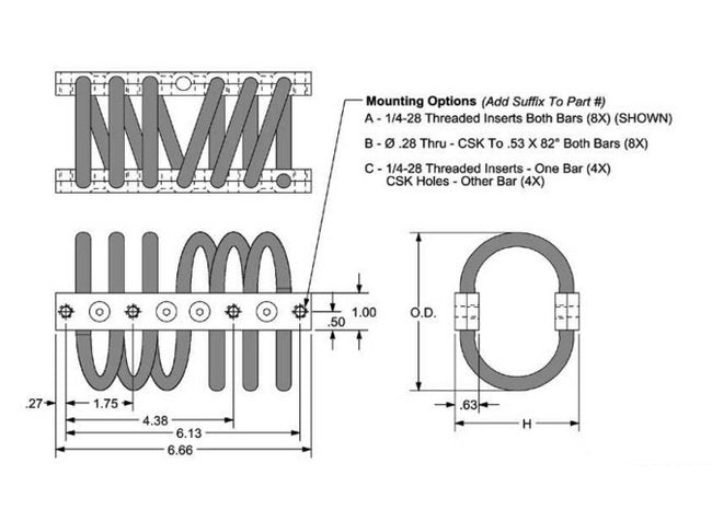 John Evans HM06375 Helical Isolator Series - 4.13 Inch O.D. - Image 2