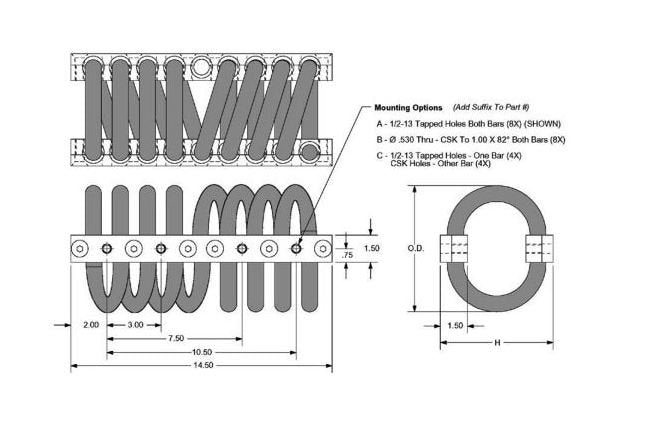 John Evans Sons Helical Isolator - 8.25in OD - Image 2