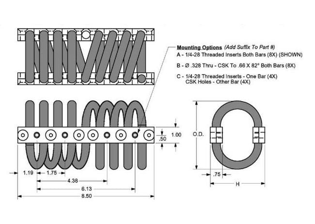 John Evans Sons Helical Isolator - Series HM08500, 4.13in O.D. - Image 2