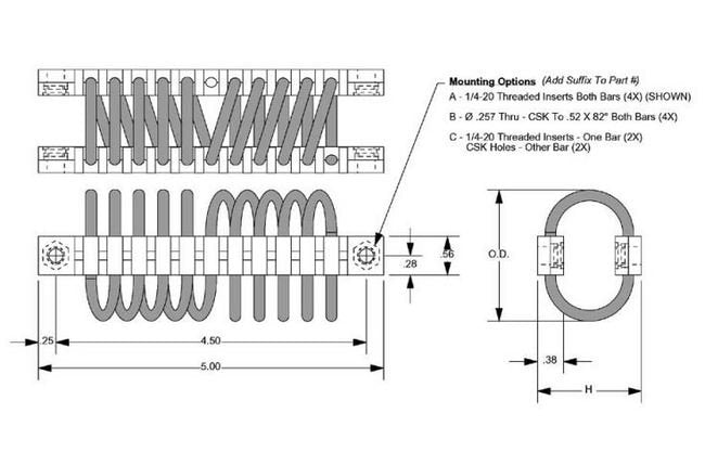 John Evans Sons HM10156 Series Helical Isolator 2.50" O.D. - Image 2