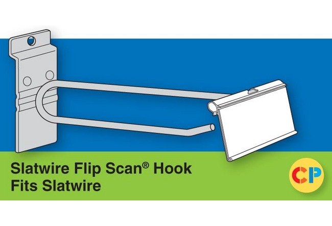 Heavy-Duty Slatwall Flip Scan Hook for Retail and Institution Use - Image 1