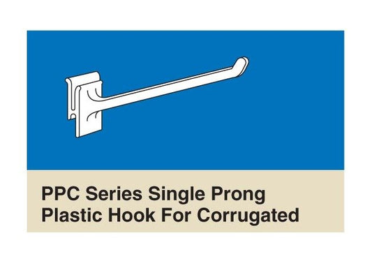 PPC Series Single Prong Plastic Hook - 4 inch Corrugated Display Hook - Image 1