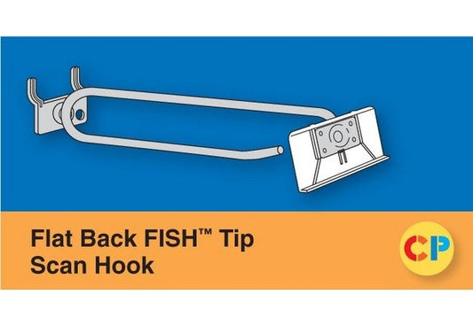 8" Heavy Duty 1-Pc Flat Back FISH Tip Scan Hooks - Pack of 100 - Image 1