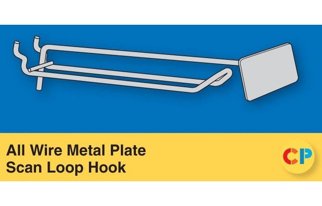 Metal Plate Loop Scan Hooks - 4" All Wire - Image 1