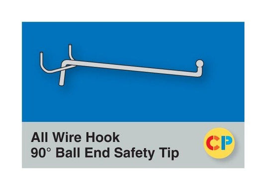 Safety Tip Corrugated Display Hook - 10 Inch, Medium Gauge, Zinc Galvanized - Image 1