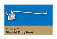 Tri-Scan Straight Entry Hooks - 8" 1/4" Pegboard & Slatwall Compatible - Pack of 100