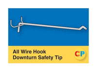 Heavy Duty 8" All Wire Hooks Downturn Safety Tip for 1/4" Pegboard and Slatwall