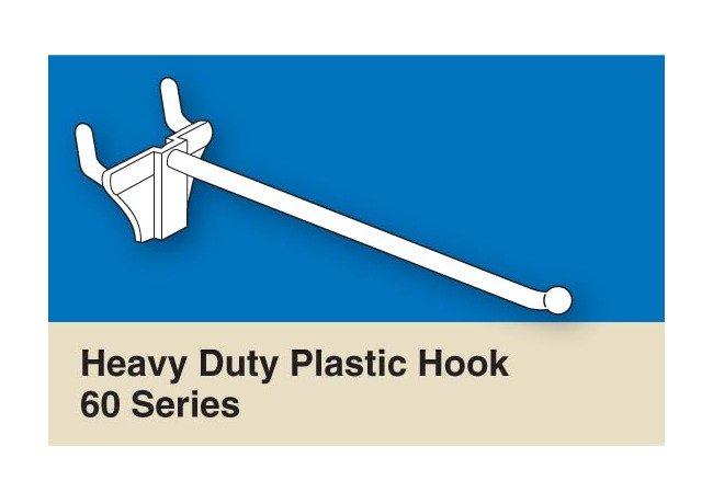 Heavy Duty Plastic Pegboard Hooks, 5-Inch, White - Image 1