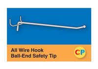 6" All Wire Hooks Ball End Safety Tip - Pegboard Display Hooks