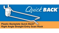 Heavy Duty Plastic Backplate Straight Entry Hooks - Pack of 100
