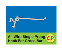 Medium Wire Single Prong Hooks for Cross Bars - Pack of 500