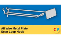 Heavy Duty 1-Pc All Wire Metal Plate Loop Scan Hooks - Pack of 100