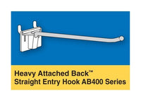 Heavy Duty Attached Back Straight Entry Hooks 12"