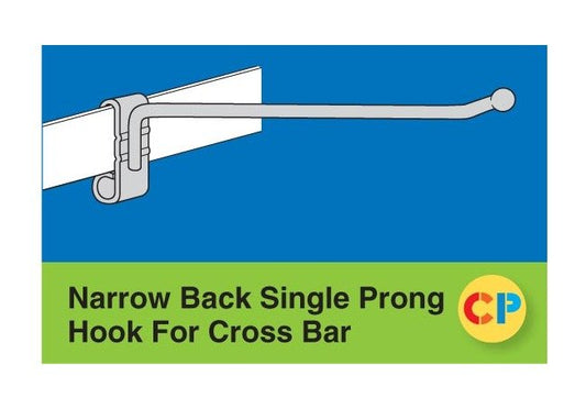 Narrow Back Single Prong Hooks - Cross Bar Compatible - Image 1