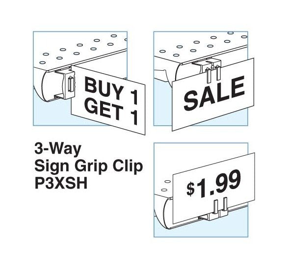 3-Way Sign Grip Clips for C Channel - Pack of 100, White - Image 2