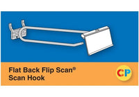 Heavy Duty 8" Flat Back Flip Scan Hooks for Slatwall - Pack of 100