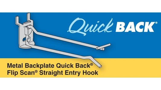 Heavy Duty Metal Backplate Straight Entry Hooks - 12" Pack of 100 - Image 1