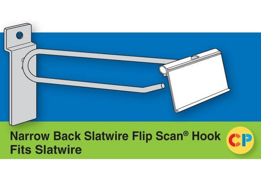 Narrow Back Flip Scan Slatwall Hook - 11" Fit for Slatwall - Image 1