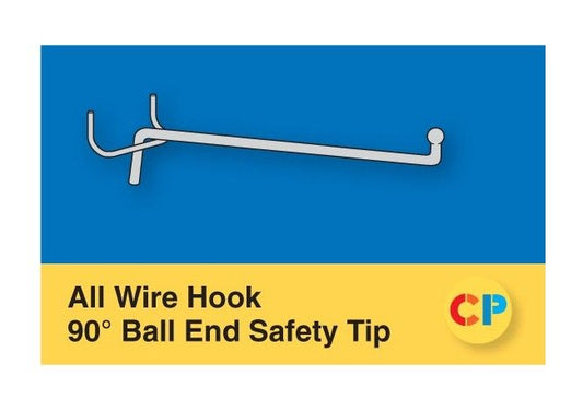 90Âº Ball End Safety Tip Wire Hooks - 4" Medium Gauge, Pack of 500 - Image 1