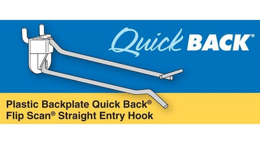 Heavy-Duty Plastic Straight Entry Hooks with Quick BackÂ® Flip ScanÂ® Labels - Image 1