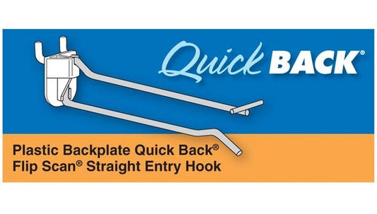 Quick Back Plastic Scan Hooks | Straight Entry | 4" - Image 1