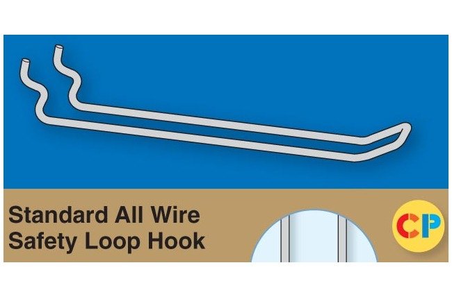 Medium All Wire Safety Loop Hooks - 4" x 0.148" - Image 1