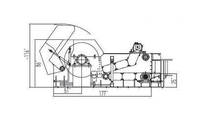 Vecoplan VTH Series 180 st/hr Horizontal Drum Chipper - Image 3