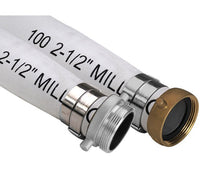 Double Jacket Mill Discharge Hose - Synthetic SBR Lined - 1-1/2 in x 50 ft - Working Pressure 250 psi - Pin Lug - NST