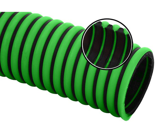 1.5in Black EPDM Suction Hose w/ Green Polyethylene Hornet - Image 1