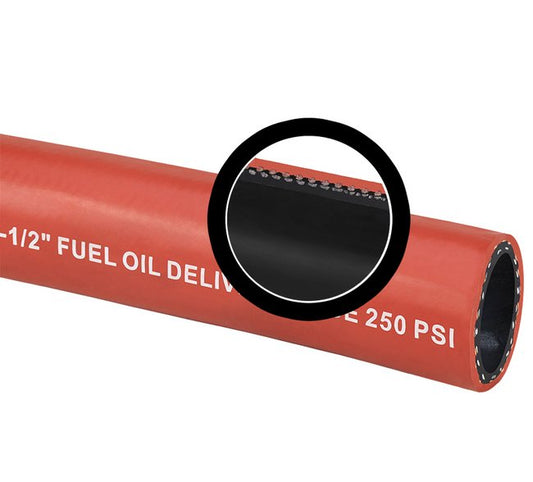 Seal Fast 1 1/2 Inch 250 PSI Pressure Neoprene Fuel Oil Delivery Hose - Image 1