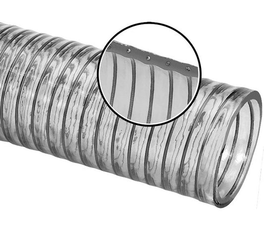 FDA Compliant Clear PVC Steel-Reinforced Suction Hose - Image 1