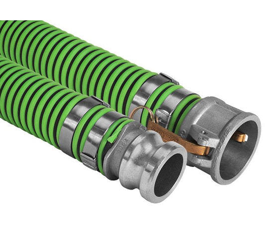 3 Inch Black EPDM Suction Hose with Green Polyethylene Hornet Assemblies - Image 1