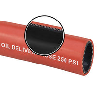 250 PSI Red Neoprene Fuel Oil Delivery Hose - 1 Inch Inner Diameter