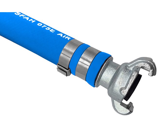 Premium Industrial Rubber Air Hose with Crowfoot Assemblies - 3/4in ID, 300psi - Image 1