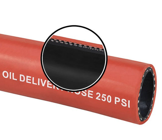 Seal Fast 1 3/8 Inch 250 PSI Red Neoprene Fuel Oil Delivery Hose - Image 1