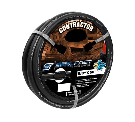 Seal Fast 3/4 in x 50 ft Black Premium Hybrid Polymer Rubber Garden Water Hose - Image 1
