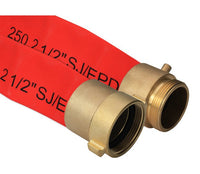 Novadura Red Coated Fire Hose - 1-1/2" x 100ft - Brass Pin Lug