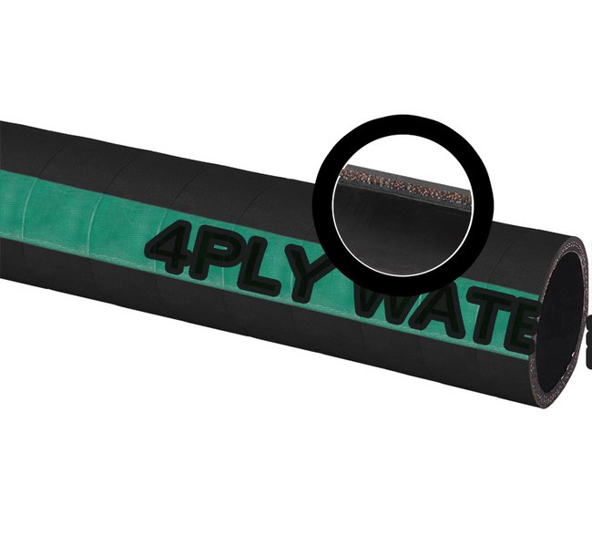 Heavy-Duty Water Discharge Hose - 2" I.D. - 4 Ply Reinforced (EPDM/SBR Blend) - Image 1