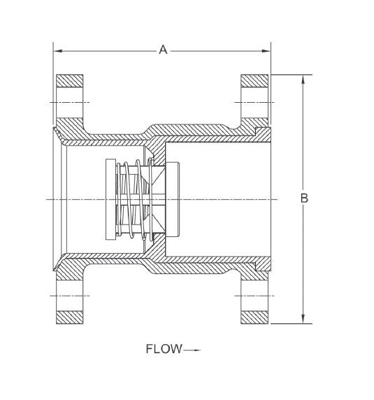 1 Inch HT Style PTFE Lined Check Valve - Flanged & Drilled - Image 2