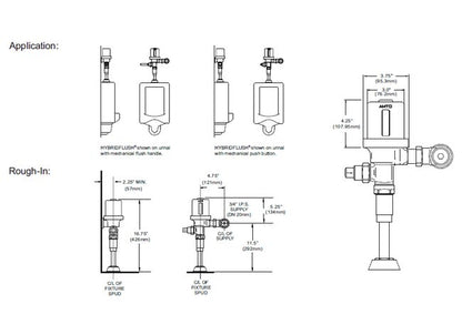 HYBRIDFLUSH Top Mount Automatic/Manual Urinal Flushometer - Image 2