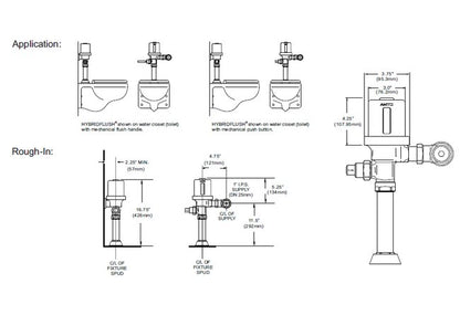 HYBRIDFLUSH Top Mount Automatic/Manual Water Closet Flushometer - Image 2
