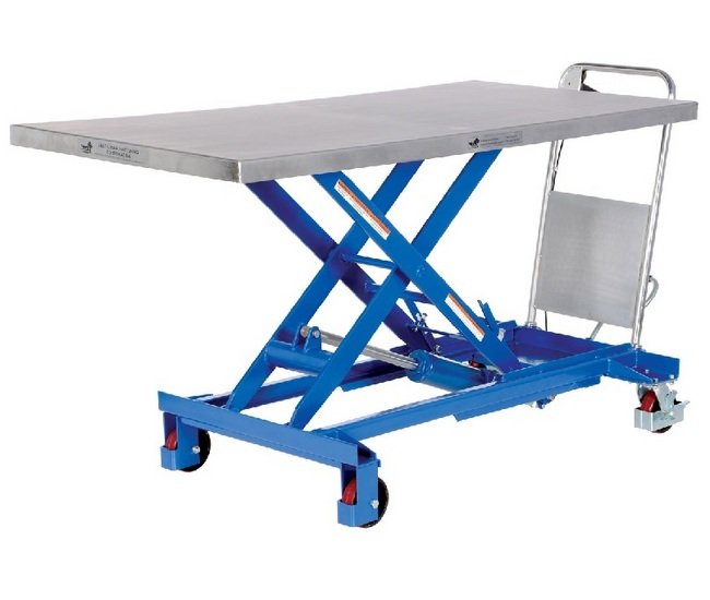 1000 lb Single Scissor Hydraulic Elevating Cart - 31.5''x63'' - Image 1